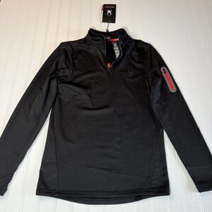 Spyder Men's 3/4 Zip-Up Black Long Sleeve Mock Neck Size Small NWT